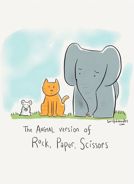 The animal version of Rock. Paper Scissors.