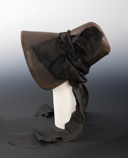 Period Garment: American Mourning Bonnet (Poke Bonnet) ca. 1840 (straw, silk)