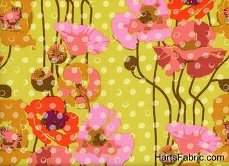 Anna Maria Horner Raindrops Poppies Rayon Challis Meringue