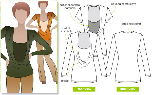 Demi Drape Top sewing pattern
