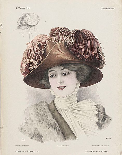 French millinery print 1909