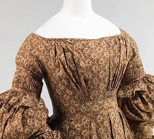 1837 interesting sleeve detail.. and bodice detail... nice vining fabric