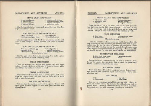 Suggestions for Afternoon Tea From The Institute Cook Book, 1918, by Helen Cramp
