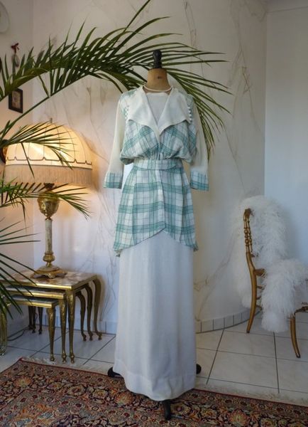 Edwardian Linen Crepe Dress, ca. 1915