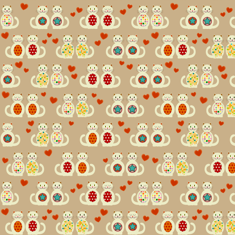 teeny loved up kitties fabric by scrummy on Spoonflower - custom fabric