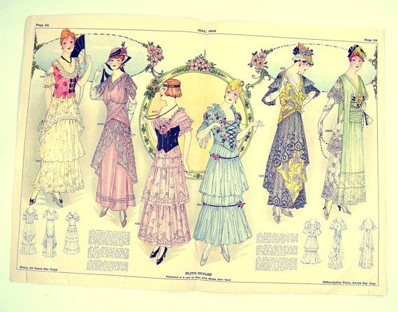 Original May 1915 Elite Styles Fashion Print