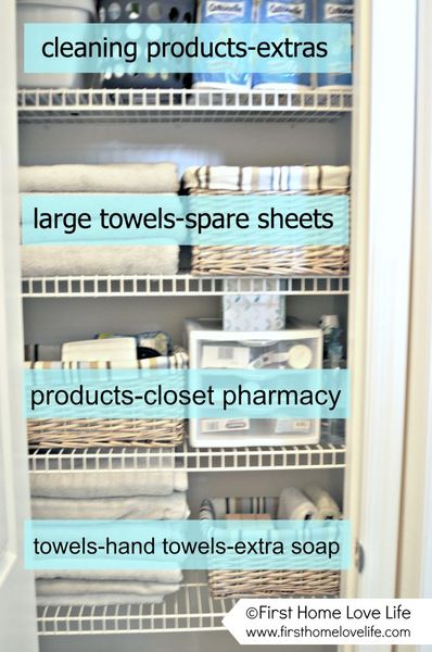 Linen Closet Organization - First Home Love Life --- love the organizer on the third shelf for medi…