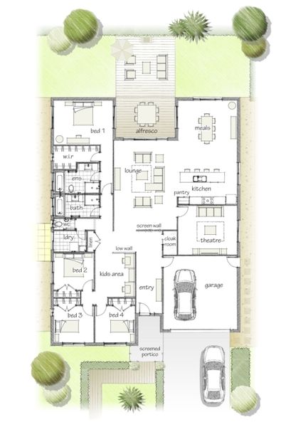 4 bedroom, 2 living, nice back family room opening to backyard