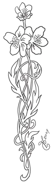 Free Embroidery Pattern: Slender Flowers