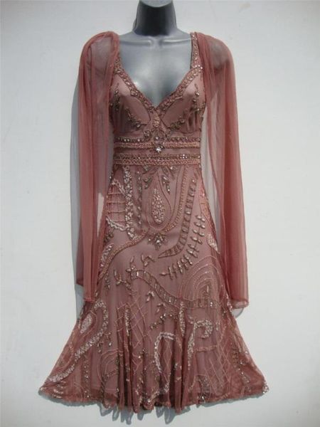 Vintage 20s long bead flapper dress