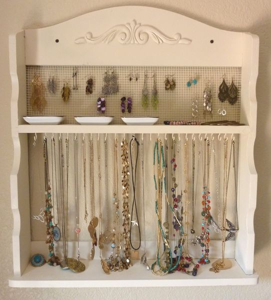 spice rack turned jewelry rack. Brilliant.