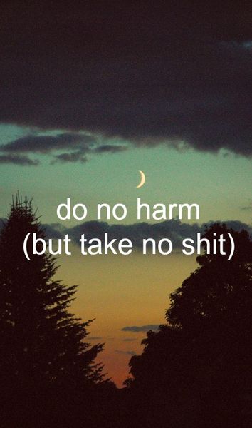 Do no harm (but take no shit) #truth