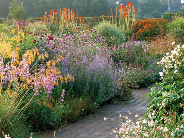 Perennial Beds In a French Country Garden