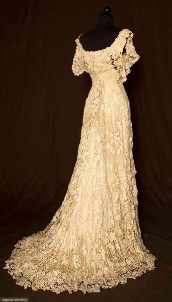 Augusta Auctions, March 30, 2011 - St. Pauls, Lot 235: Trained Irish Crochet Gown, C. 1908