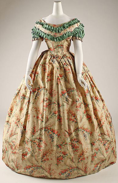 Printed silk, American, 1860-63 according to the MET