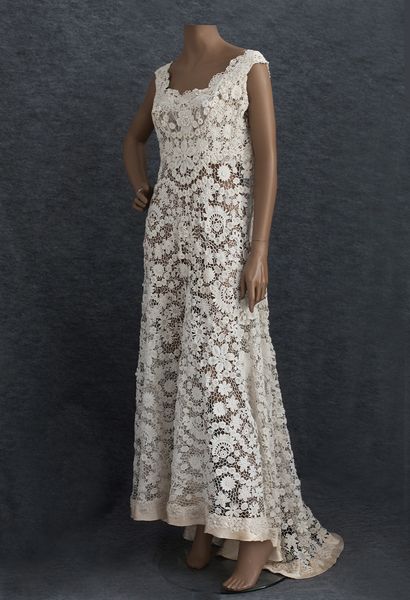 Irish crochet wedding dress, c. 1912