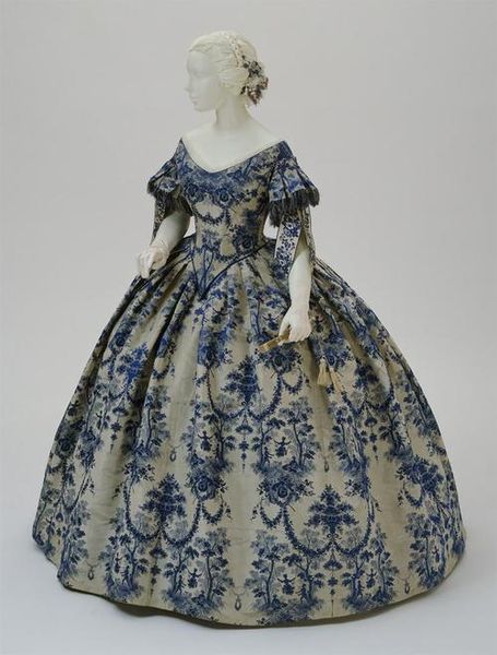 Woman's Evening Dress: Bodice and Skirt  Made in France, Europe  c. 1850-55  Artist/maker unknown, …