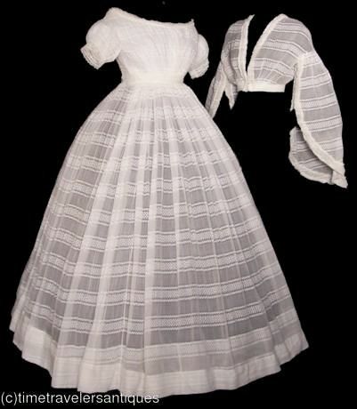 1860 sheer 3piece dress for day and evening wear.