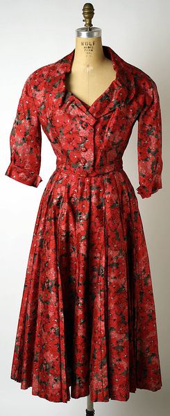 House of Dior (French, founded 1947). Afternoon dress, spring/summer 1953. Designer: Christian Dior…