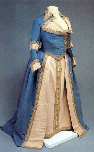 Cream and cornflower blue Military Dress worn by Catherine the Great, late 18th century. #Georgian …