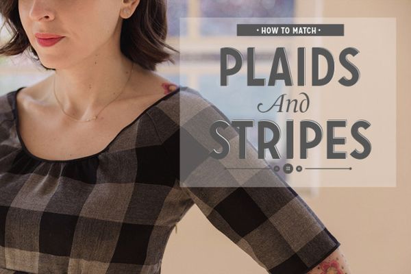 How to match plaids and stripes. Free download from Colette Patterns.