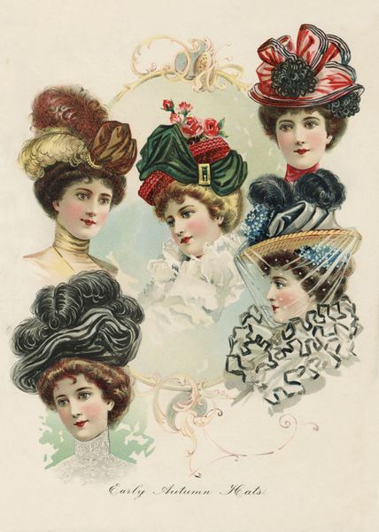 Late Victorian hat styles, fashion plate