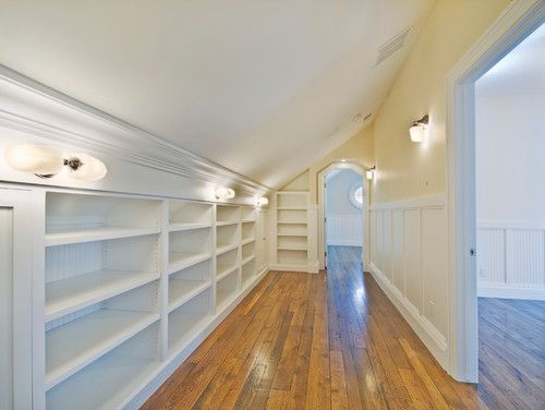 Attic closet - make use of walls under slanted ceilings