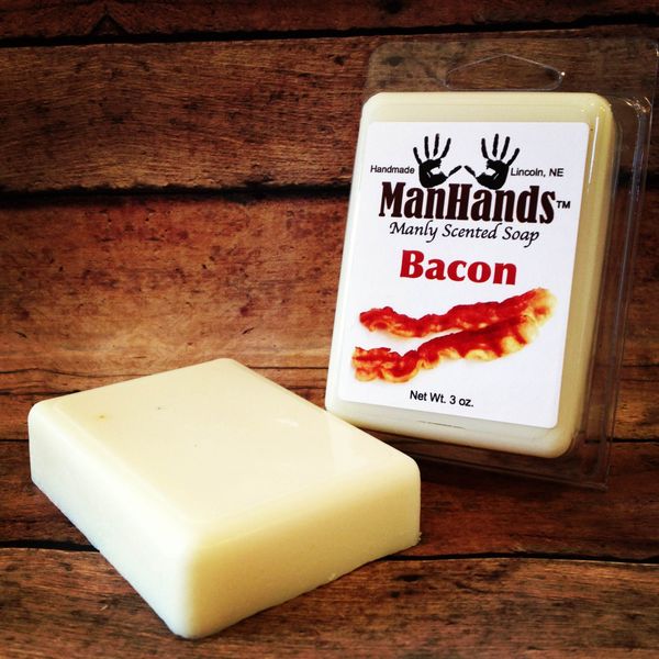 Bacon Scented Soap 3 oz. Bar. $6.95, via Etsy.