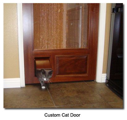 Custom cat door by Coppa Woodworking.