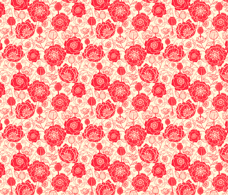 Poppies Silhouettes fabric by oksancia on Spoonflower - custom fabric
