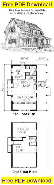Free Cabin Plan and Blueprint - Pole Cabin Plans - C104