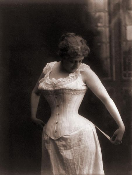 Woman In A Whale-boned Corset, 1899 Photograph  -