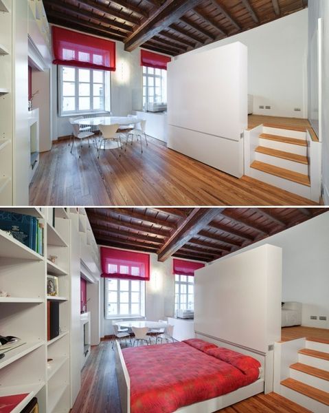 Small Apartment With Unique Hidden Bed Design