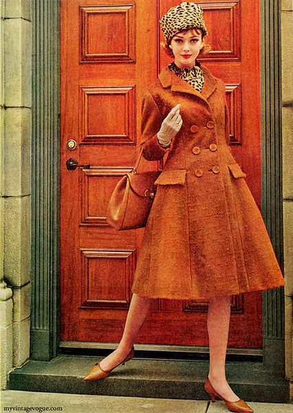 Love this #rust hued early 1960s double breasted princess coat. #vintage #retro #1960s #fashion #co…