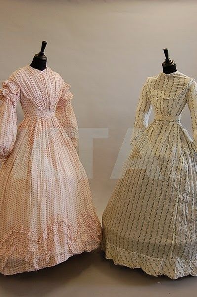 In the Swan's Shadow: Two summer cotton print dresses, 1850s-60s