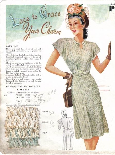 Mid 1940's Maisonette Salesman's sample card