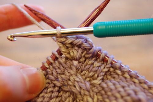Never endure the pain of knitting bobbles again! Crochet them instead! So simple and quick. (A tuto…