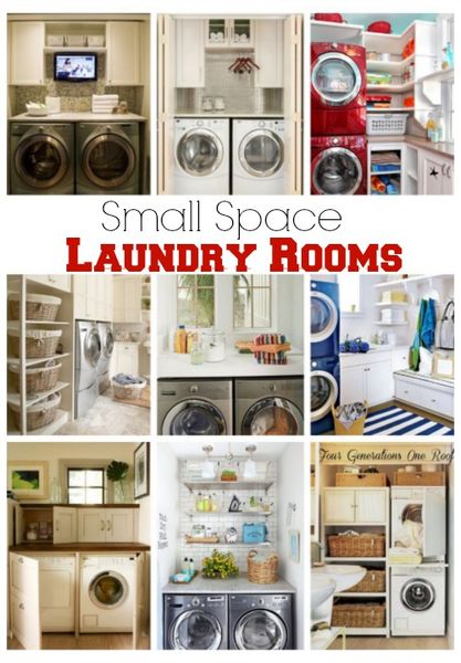 We are making over our basement laundry room this weekend and I love these small Space Laundry Room…