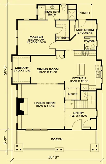 Architectural House Plans : Floor Plan Details : Classic Bungalow 2