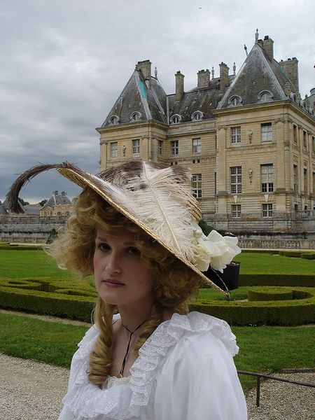 Reproduction 1780s hat (at least I’m assuming it is 1780s, as she is wearing a chemise a la reine…