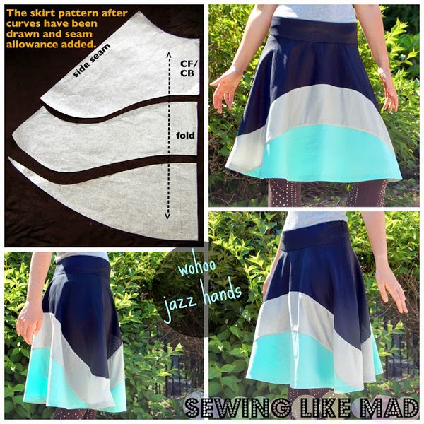 How to draft a custom fit skirt pattern with a wide waistband.
