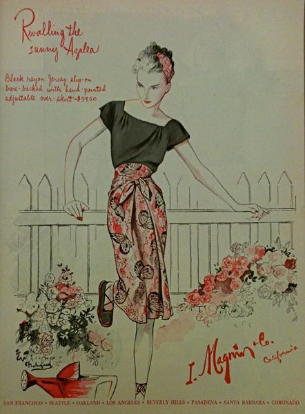 I. Magnin - 1944, "Rivalling the sunny Azalea"