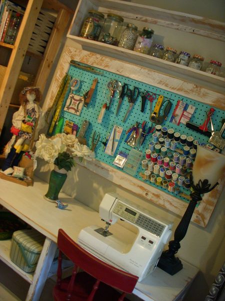 Wood Framed Pegboard - Craft - Art Supply Storage - Sewing Room Organizing