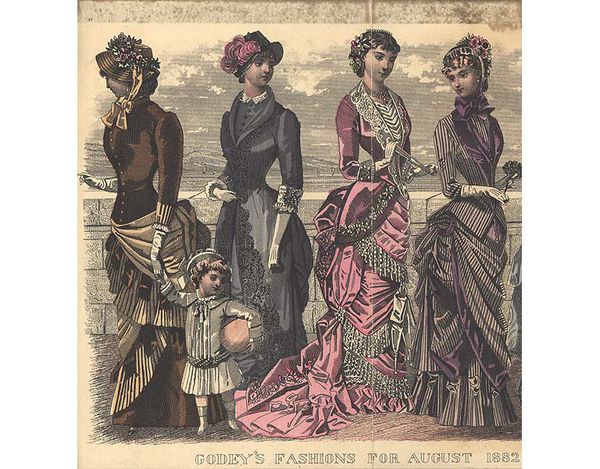 Promenade dress, 1882. Godeys' Lady's Book