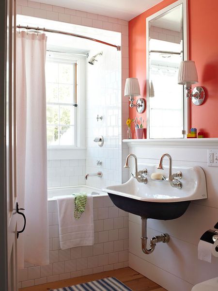 Splash of color in the bathroom.