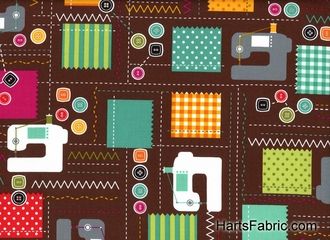 Robert Kaufman Cut and Sew Cotton Fabric Brown. hartsfabric.com