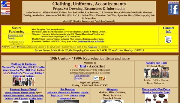 uhist.com: Historic Reproduction clothing and living history mercantile