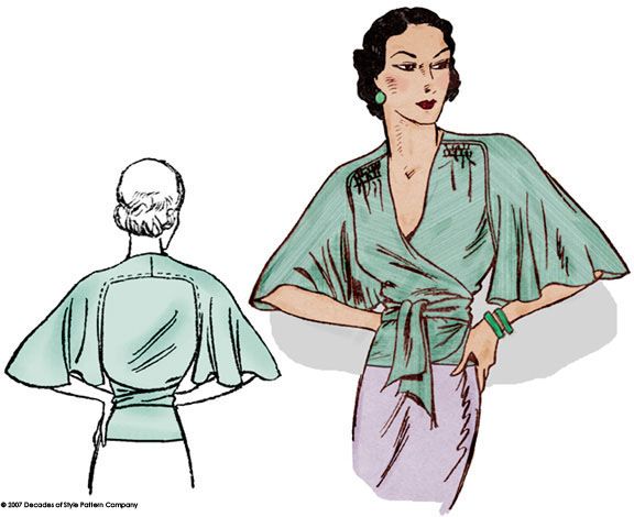 #3005 1930s Butterfly Blouse