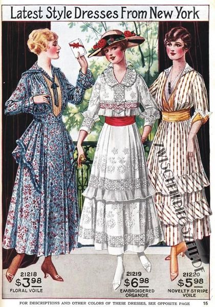 1916 New York fashion styles.