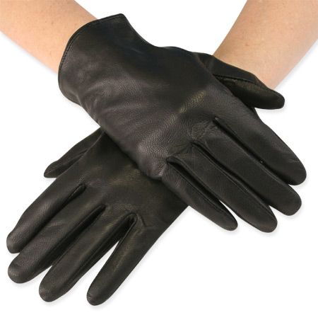 Premium Ladies Short Glove - Black Lambskin [003746]